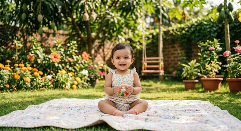 baby skin care tips for summer - baby wearing soft cotton clothes