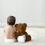 baby teddy bear rear view with design space scaled