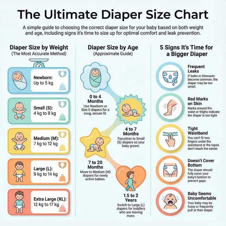 Diaper Size Chart by Age & Weight